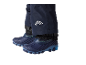 Donkerblauwe skibroek en blauwe winterlaarzen voor kinderen.