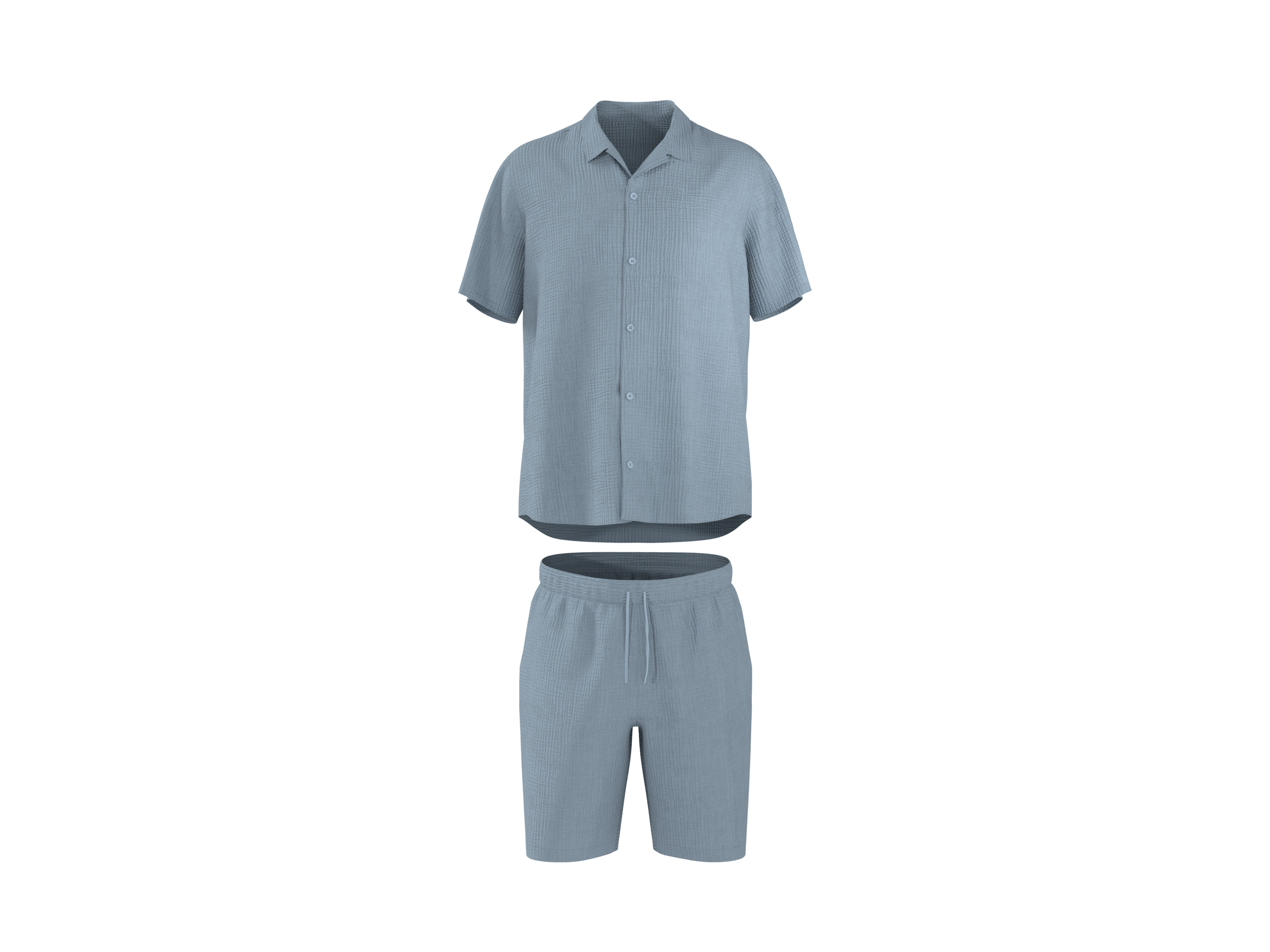ESMARA MEN Mousseline heren shortama (Blauw, XXL)