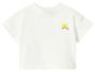 Wit T-shirt met korte mouwen met een zon en blauwe golven