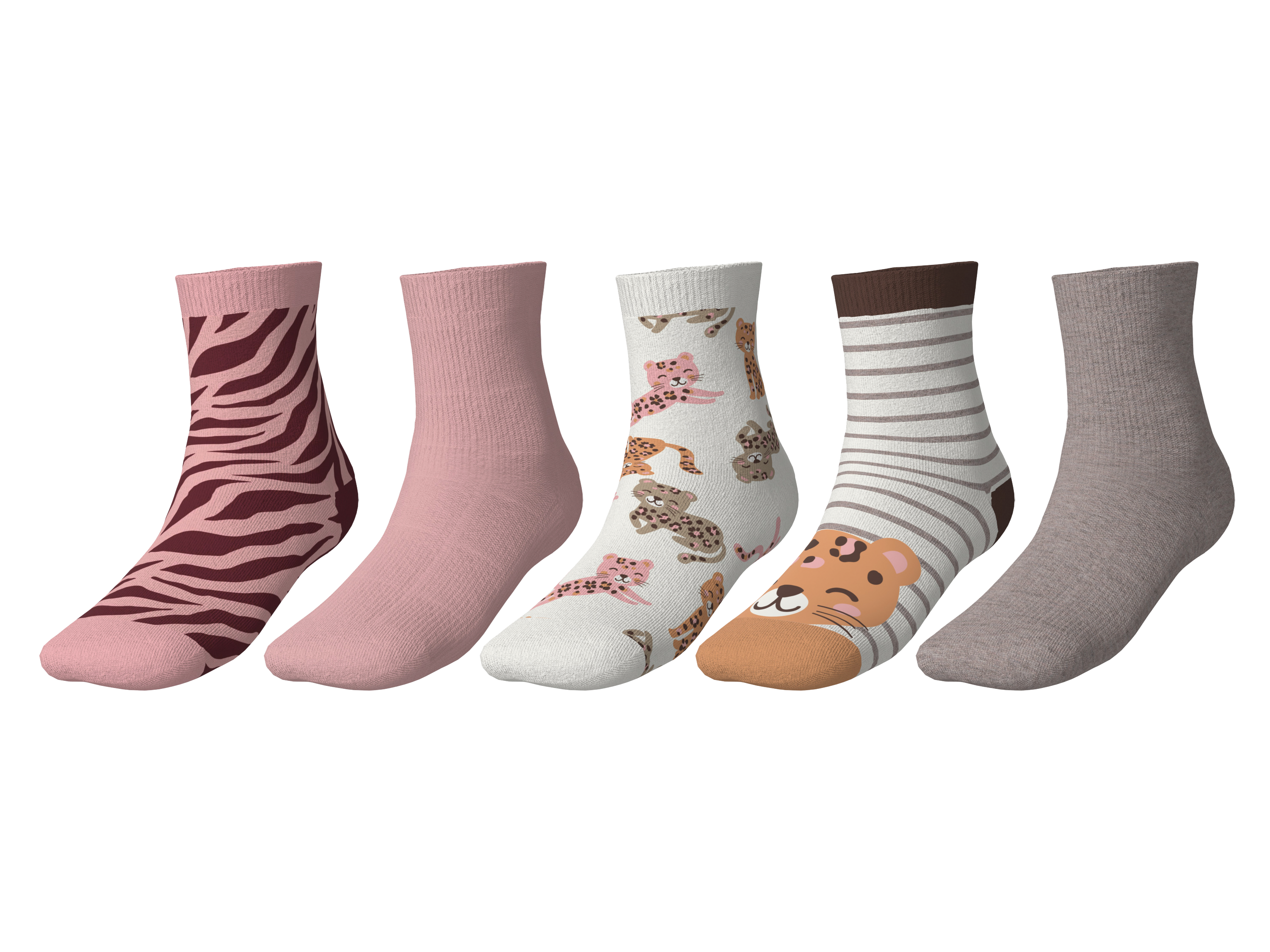 LUPILU Kinder thermosokken, 5 paar (roze/wit/beige, 27-30)