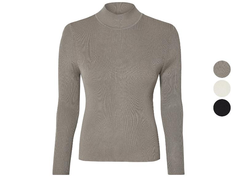Geribbelde turtleneck trui in verschillende kleuren.