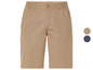 Beige korte broek met elastische tailleband.