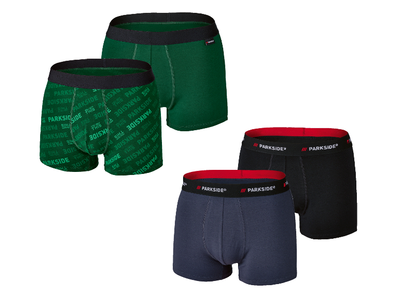 Parkside boxershorts: drie paar in verschillende kleuren en stijlen.