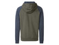 Groen en blauw heren hoodie met capuchon.