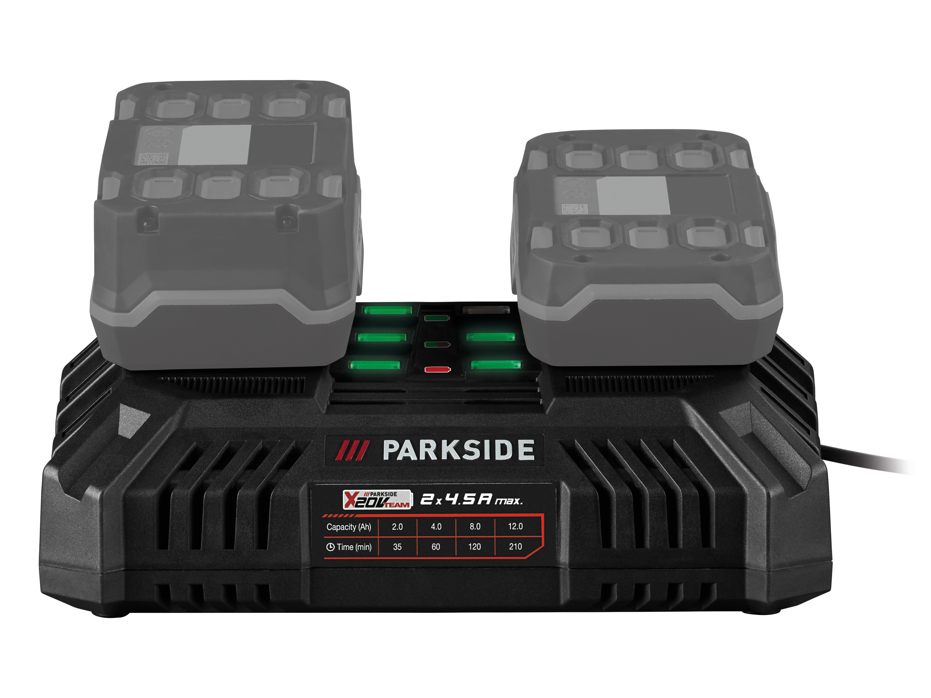 PARKSIDE Dubbele acculader 20 V - 4,5 A
