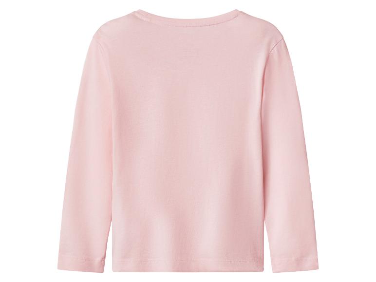 Roze kinder T-shirt met lange mouwen, achteraanzicht