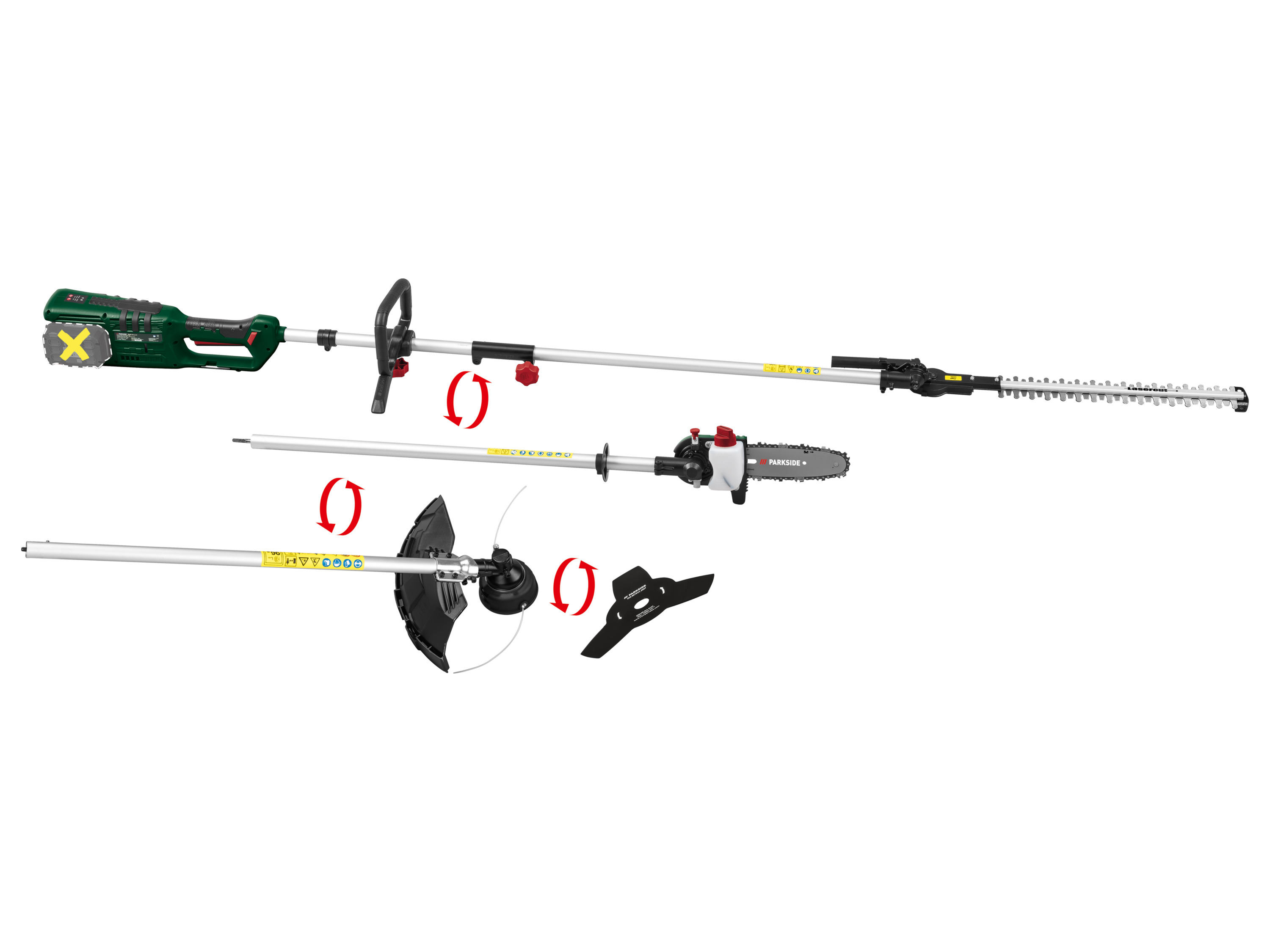 PARKSIDE 4-in-1 accu-tuingereedschap 40 V zonder accu's en lader