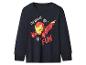 Donkerblauw kinder shirt met lange mouwen met Iron Man-print en 