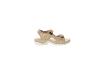 Beige sandalen met bandjes en een gekarteld zool.