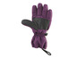 Paarse winterhandschoenen met zwarte details.