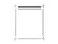 Gedemonteerd wit doucheframe met bovenste ventilatiestrook.