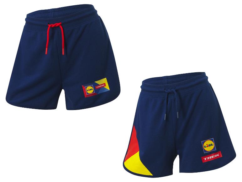 Donkerblauwe Lidl Trek sport shorts.
