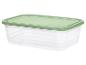 Transparante plastic bak met groen deksel