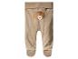 Beige baby leggings met schattig berenmotief.