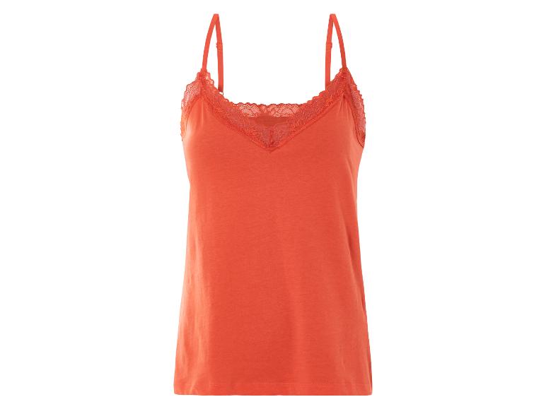 Oranje topje met kant.