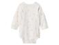 Witte baby romper met lange mouwen en roze madeliefjespatroon
