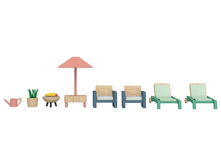 Ga naar volledige schermweergave: Playtive Houten poppenhuis-meubels / poppen - afbeelding 12