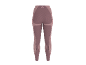 Donkerroze sportlegging met gestructureerde panelen en een logo op de tailleband.
