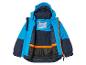 Blauwe winterjas met capuchon voor kinderen.