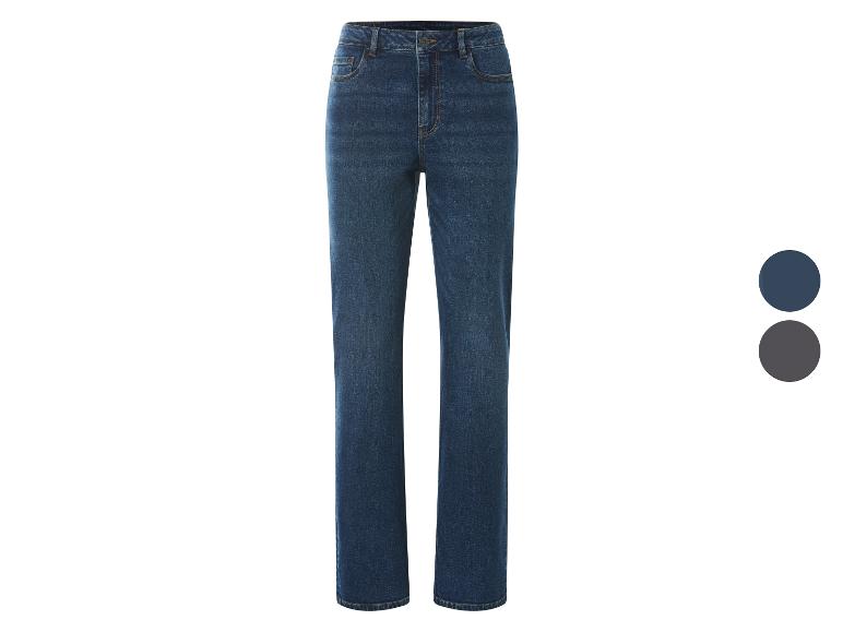 Donkerblauwe straight-leg damesjeans met twee kleuropties.