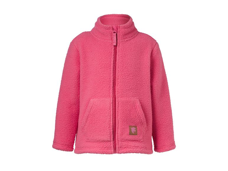 Roze fleecejack met rits en zakken voor kinderen