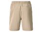 Heren beige shorts met elastische tailleband en achterzak.