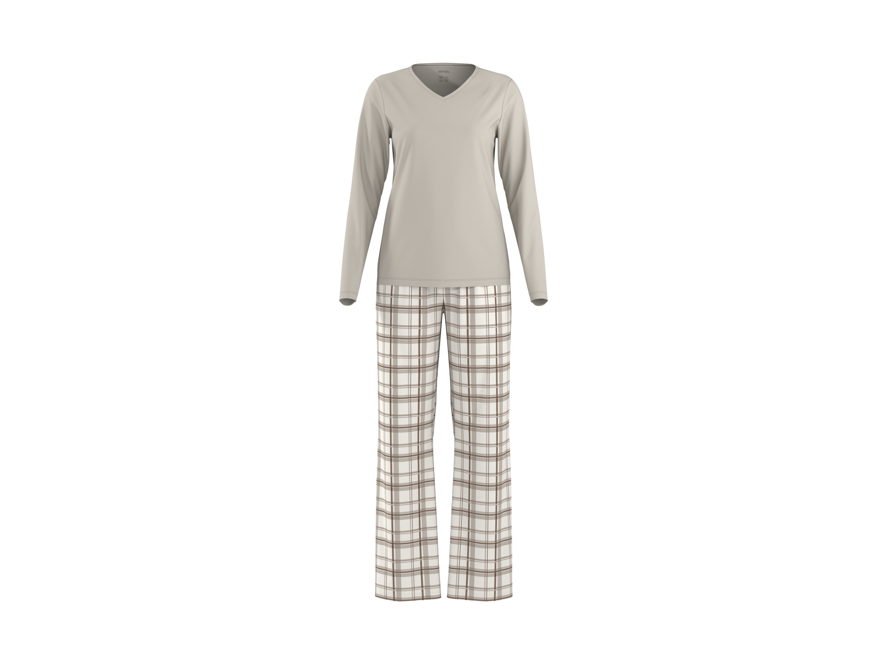 ESMARA Dames pyjama (Beige, M (40/42))
