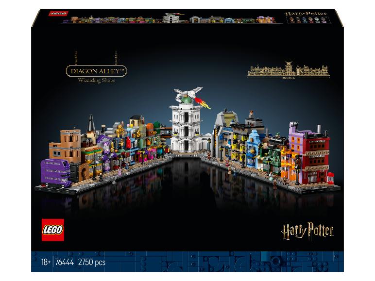 LEGO Harry Potter Diagon Alley set met 2750 onderdelen, met winkels en een draak.