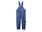 Blauwe kinderregenbroek met Spiderman-print.