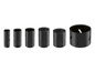 Een set van zes bimetaal gatenzagen, van 19 mm tot 68 mm.
