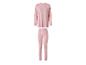 ESMARA® Damespyjama: Roze longsleeve shirt en bijpassende legging.