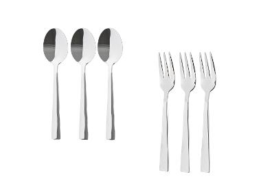 SILVERCREST® Set van 3 rvs dessertlepels of -vorken