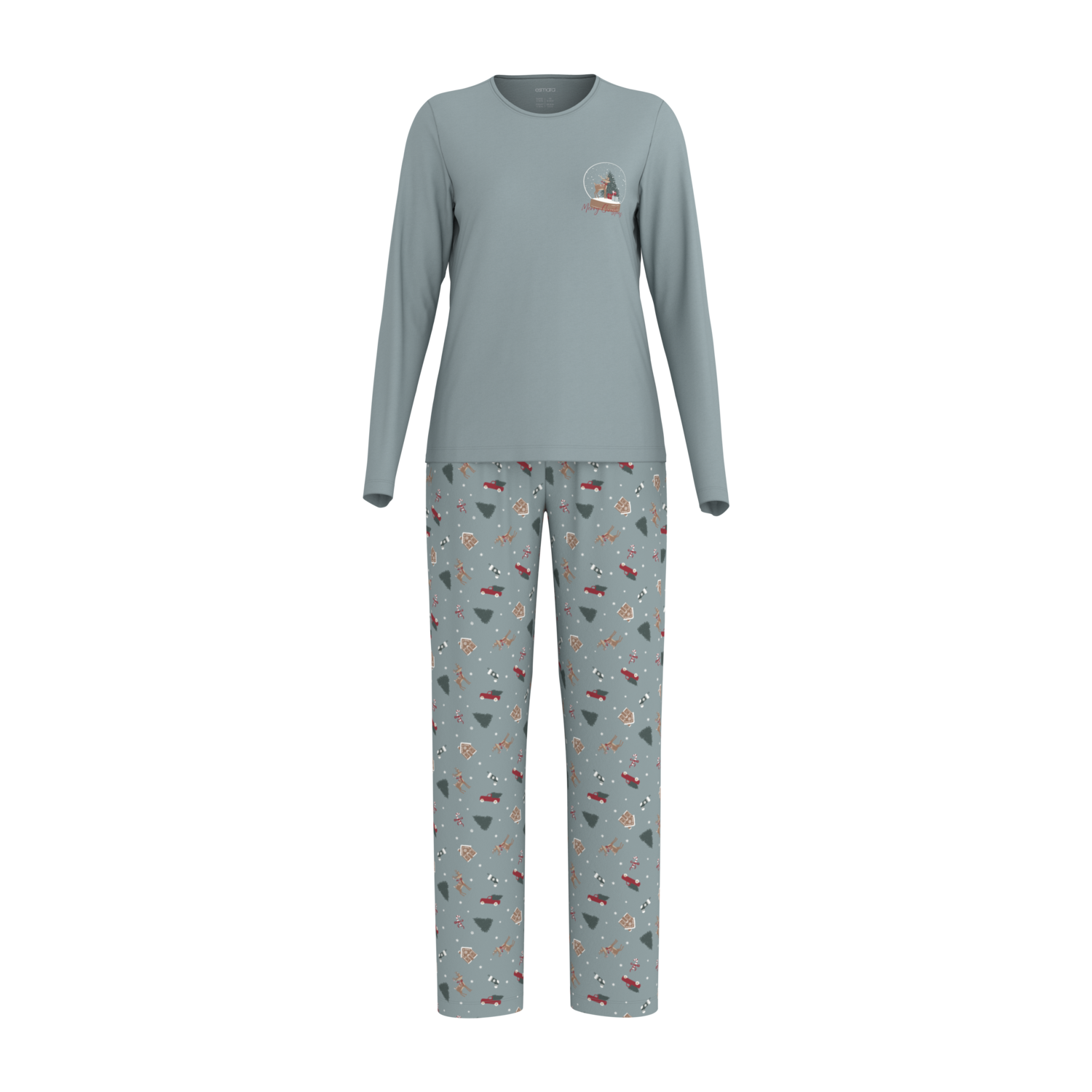 ESMARA Dames pyjama (Groen, S (36-38))