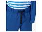 Kinder trainingspak: donkerblauwe broek en trui, gestreept.
