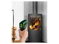 Parkside infrarood thermometer meet de temperatuur van een open haard.