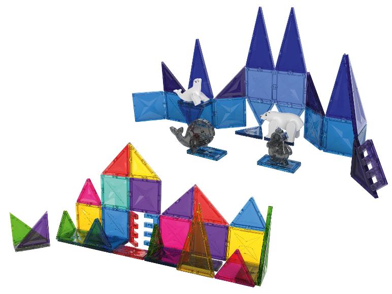Magnetische bouwtegels en arctische dierenfiguren.