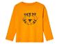 Een oranje T-shirt met lange mouwen met een print van een tijger.
