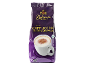 Paarse verpakking instant cappuccino Wiener Melange, met een kopje koffie en Rainforest Alliance-logo.