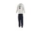 Wit pyjamashirt met lange mouwen met 'ATHLETIC SQUAD 1986'-opdruk en blauwe joggingbroek
