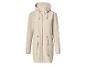Beige regenjas met capuchon voor dames met rits en zakken