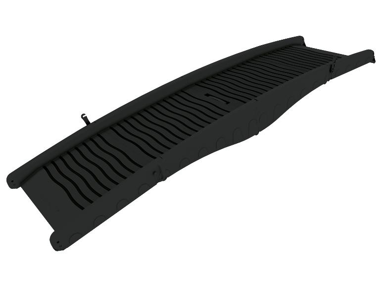 Zwarte opvouwbare dierenhelling.