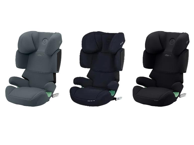 Drie CBX by Cybex Solution X autostoeltjes in grijs, donkerblauw en zwart.