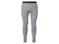 Heren grijze geribbelde lange onderbroek met zwarte elastische tailleband.