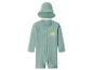 Mintgroene babyzwemkleding set met lange mouwen, rits en zonne-opdruk, inclusief bijpassende hoed.