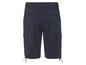 Donkerblauwe cargo shorts met trekkoord.