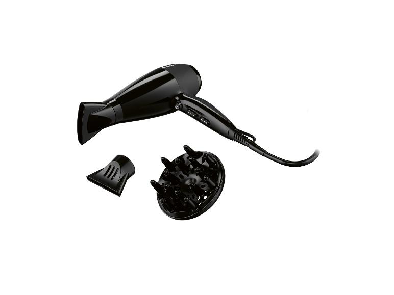 Zwarte Sencor haardroger met diffuser en concentrator.