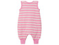 Een roze gestreept rompertje voor baby's.