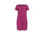 Magenta korte mouwen jurk met ronde hals.