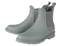 Paar grijze rubberen Chelsea laarzen.