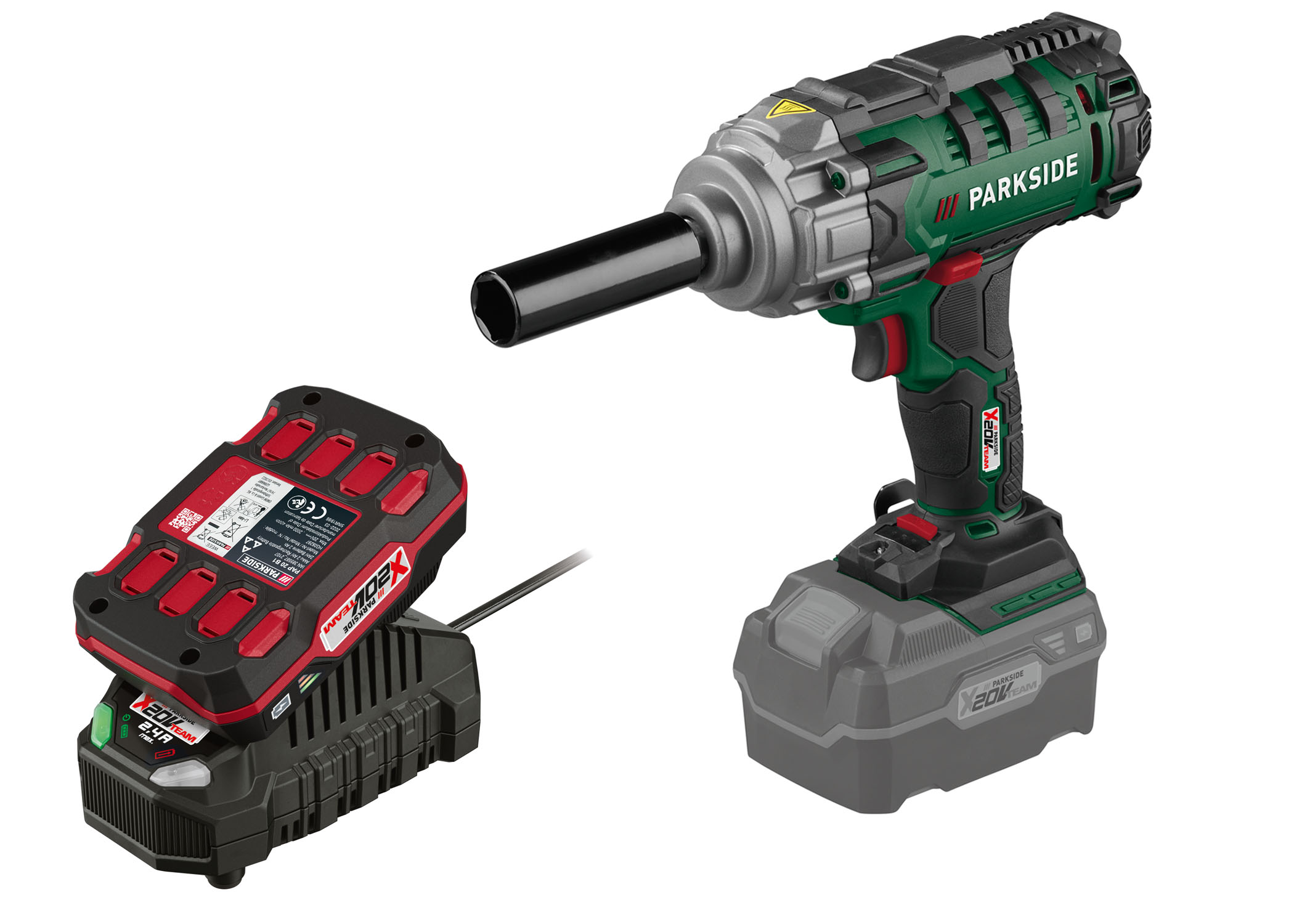 PARKSIDE Accu-slagmoersleutel 20 V met 2 Ah accu en 2,4 A lader